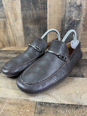 Hugo Boss Horsebit Loafers Dress Shoes Mens Size Black Leather Slip On 