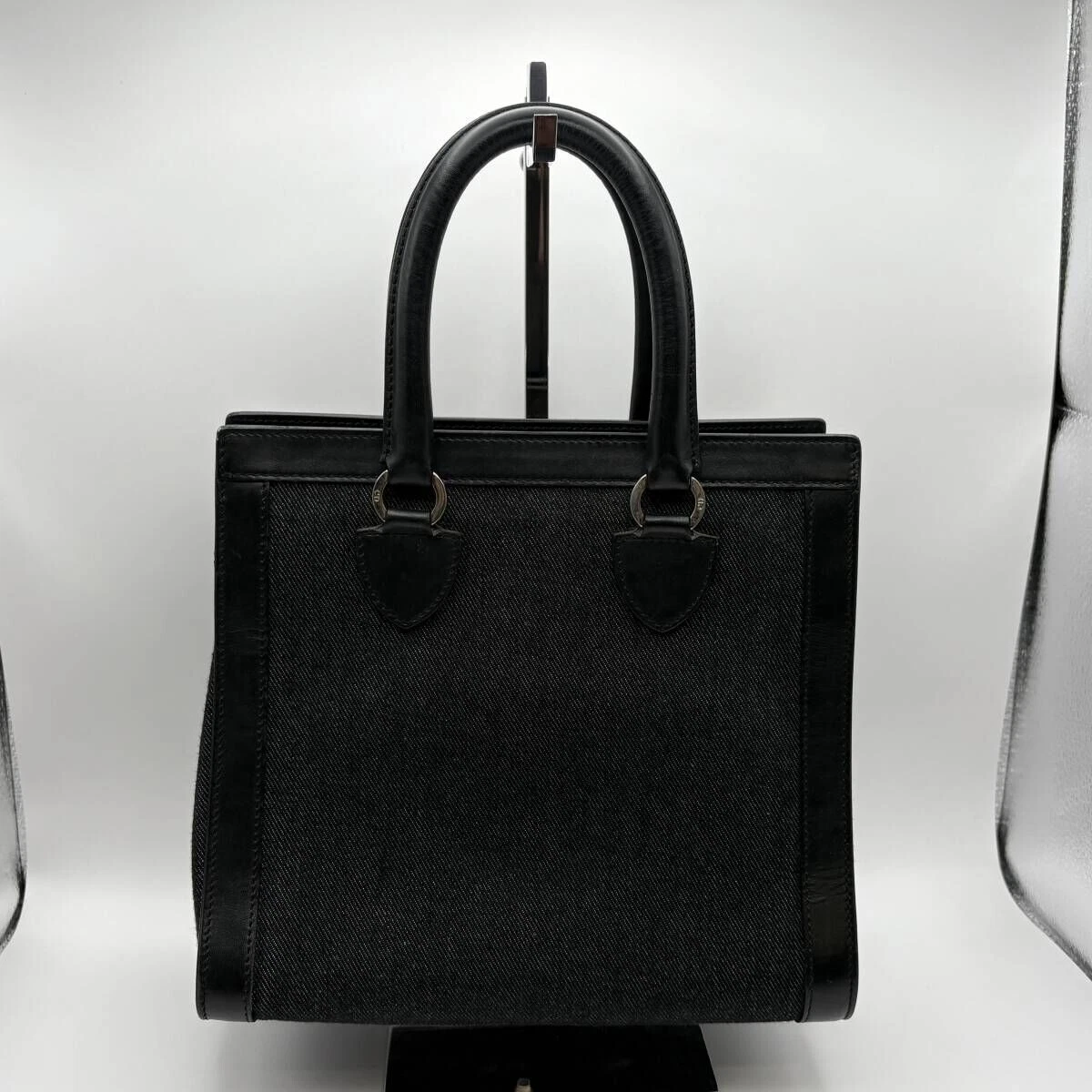 Sac à main Christian Dior cuir denim poche avant noir femme authentique