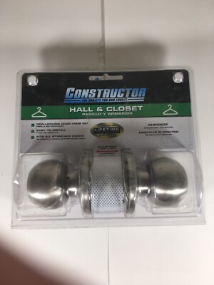 Constructor Hall and Closet Doorknobs, Silver