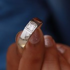 Square Princess Diamond Bezel Set Wedding Proposal Ring For Men Silver ...
