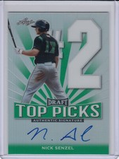 NICK SENZEL 2016 Leaf Metal Draft Top Picks Green AUTO RC #'d 1/5 Rare Rookie