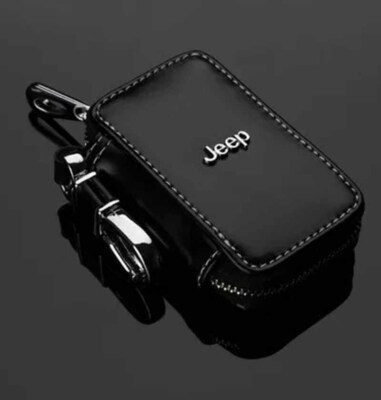 Jeep Schwarz Zarte und Elegante Autoschlüssel Schlüsselanhänger Tasche Leder DE