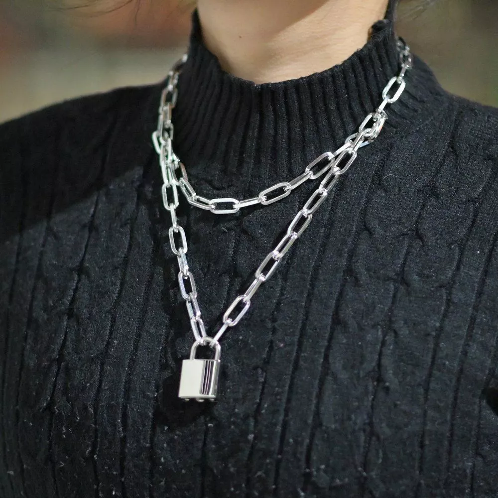Women's on sale padlock necklace