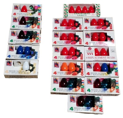 VTG 1990's C7 Replacement Christmas Light Bulbs, Multiple Colors LOT 17 - READ