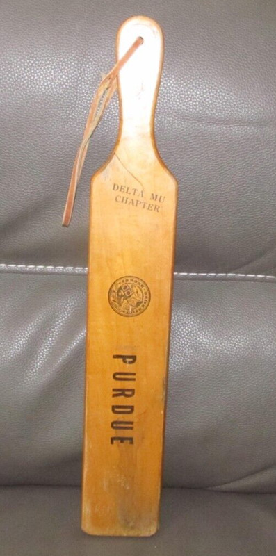 Vintage 1960's Purdue University Fraternity Delta Mu Chapter 1968 Wooden Paddle