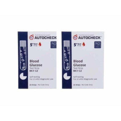 Autocheck 2 PCS - Test Strip for Blood Glucose - 25 Test Strips #ND