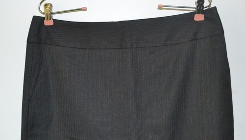 Ann Taylor, LOFT, Falda, Gris Rayas, 10, Forrada, Dos Bolsillos Laterales, Cremallera Trasera - Imagen 2 de 8
