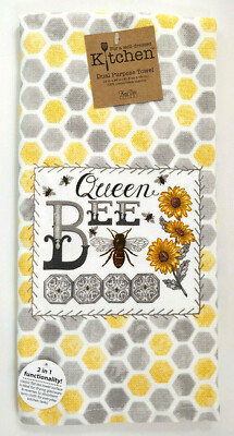 Kitchen Dish Towel Queen Bee Country Bumble Insect Farm Rustic Home Quality Gift