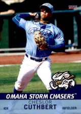 2016 Omaha Storm Chasers Choice #7 Cheslor Cuthbert Corn Island Nicaragua Card