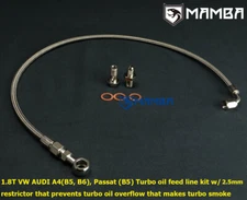 MAMBA VW AUDI A4 Passat 1.8T K03 K04 Turbo Oil Feed Line kit w/ 2.5mm restrictor