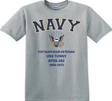 USS TUNNY APSS-282 * VIETNAM WAR* EAGLE *T-SHIRT. OFFICIALLY LICENSED