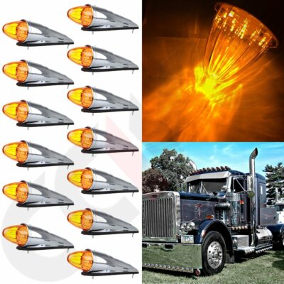 13x17 LED Amber Torpedo Cab Marker Clearance Roof Running Top Light For Kenworth