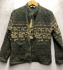Flashback Tapestry Jacket 1X Aztec Green Oriental Buttons Pockets