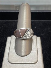 Beautiful Sterling Silver Brown Stone Ring Size 10
