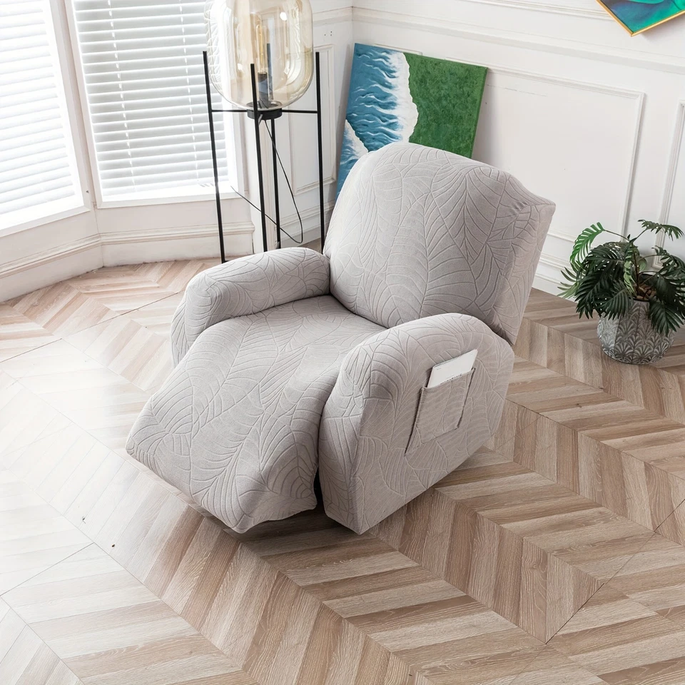 Waterproof Recliner Slipcovers Leaf Jacquard Recliner Chair Covers Stretch - Image 4 of 4