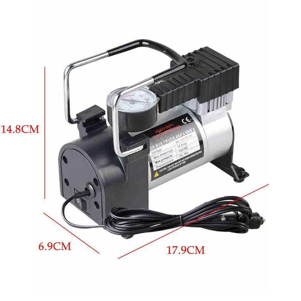 12v 200psi Heavy Duty Deluxe Portable Metal Air Compressor Car Tyre
