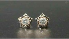 2.10Ct Lab Created Round Diamond Flower Stud Earrings in 14k Yellow Gold Finish