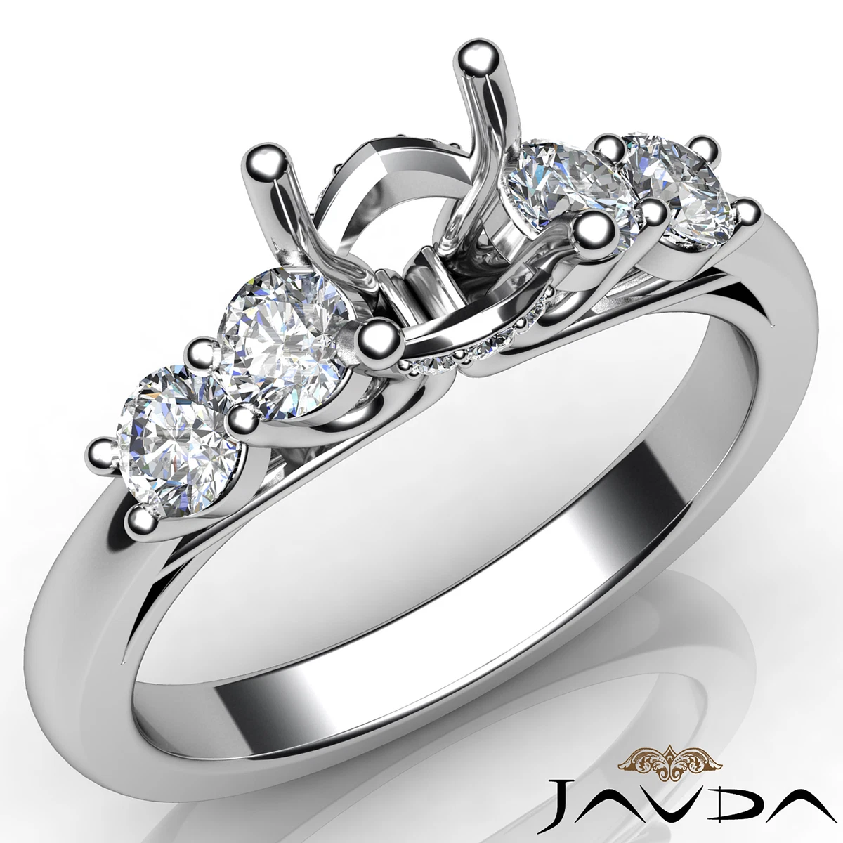 White gold settings for round diamond deals