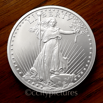 1 oz Saint-Gaudens 999 Fine Silver GSM Round • Classic Liberty