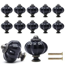 12 Pack Ceramic Pumpkin Cabinet Knobs Retro Dresser Drawer Knobs for Vanity