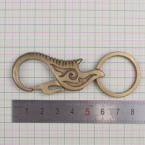 Retro Brass Keychain w/ Key Ring EDC Portable Hanging Keychain Tool - Picture 3 of 10