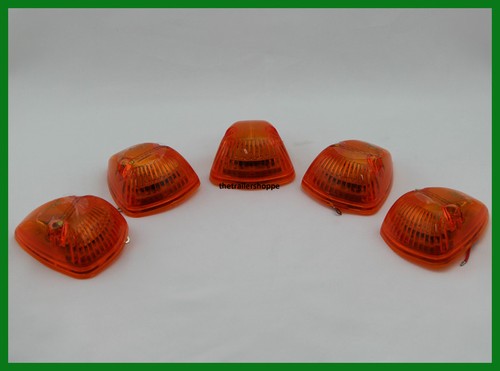 Triangle Amber Truck Pick-up Cab Roof Clearance Bus Marker LED Lights Set of 5 - 第 1/5 張圖片