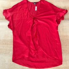 Victoria Secret Kimono Robe Women One Size Red Flutter Tie Closure Short Sleeve