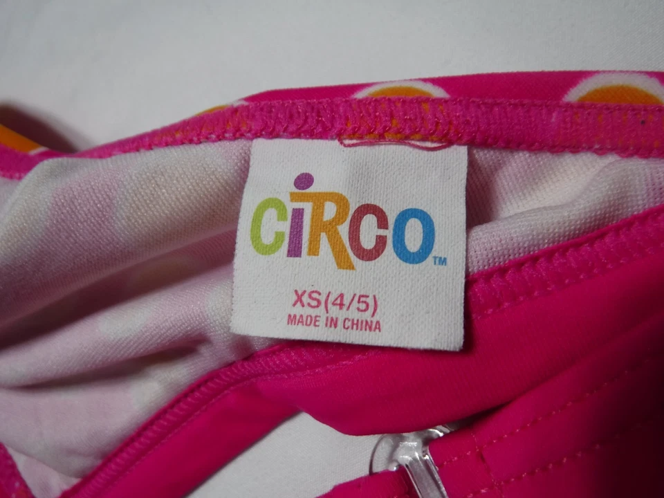 Circo Girls XS 4-5 Polka Dot Two Piece Swimsuit Bikini Set Summer Pink - Image 3 of 4