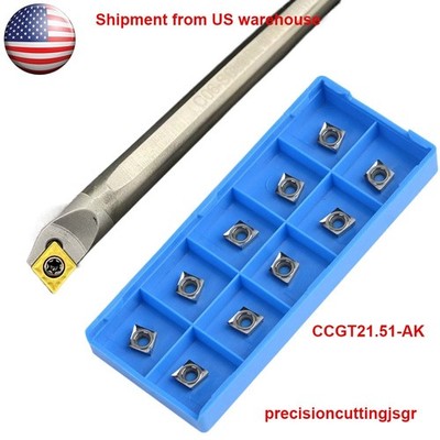 TOOL 3/8 Solid Carbide Boring Bar 3/8'' x 4.00'' C06-SCLCR2 + 10PCS CCGT060204-AK
