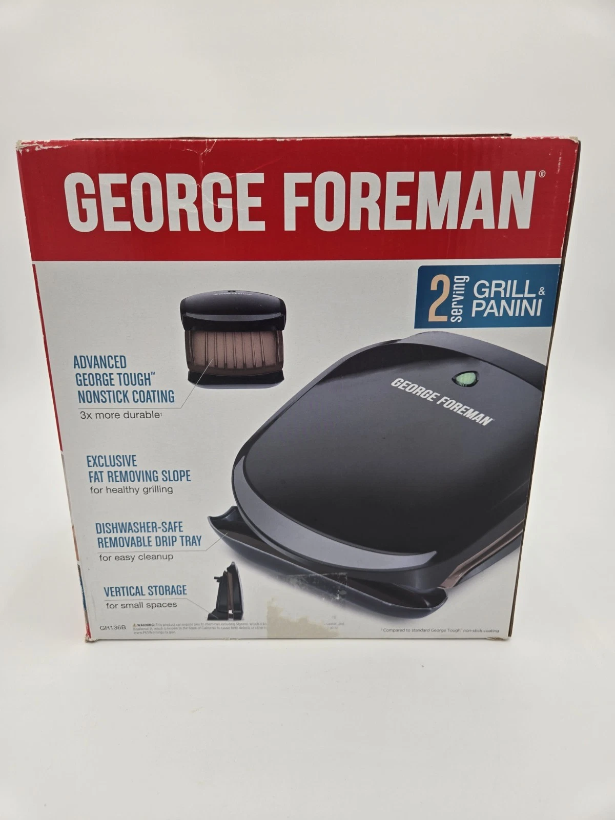 George Foreman 2 Serving Grill & Panini Pre-owned
