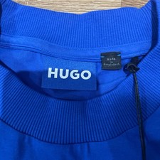 HUGO Blue Men's Cotton Jersey Logo T-Shirt Crew Neck Short Sleeve Regular Fit