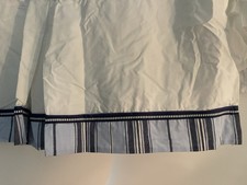 Pottery Barn Kids Blue Striped Embroidered Nursery Crib Baby Bed Skirt