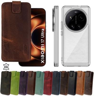 Hülle für Xiaomi 17 Ultra 5G Leder Tasche für dicker Bumper Maße 168x82x15 mm