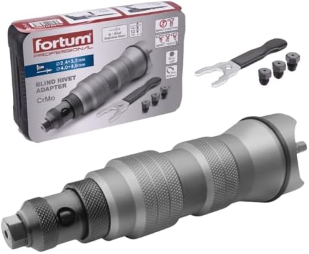 Fortum Rivettatrice per avvitatrice a batteria e trapano I Rivettatrice per riba