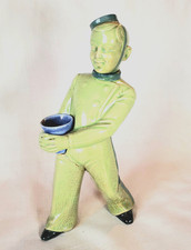 Art Deco Bell Hop/Porter Ceramic Bottle w/Removable Ice Bucket/Flower Pot 9"H