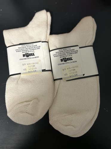 2 Vintage K BELL 9-11 Women's 90’s Y2K Mercerized Cotton nylon Socks Made In USA - Picture 3 of 3