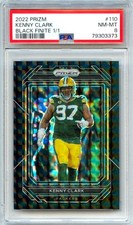 KENNY CLARK 2022 PANINI PRIZM FOOTBALL BLACK FINITE SP 1/1 PSA 8 PACKERS