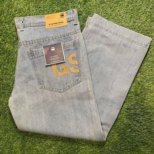 G-Star Raw embroidered blue denim jeans flannel pockets tapered fit NWT (34) 
