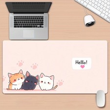 40 90cm1pc Cute Cat Pattern XXL Mousepad - Large, Non-Slip Rubber Desk Mat for G