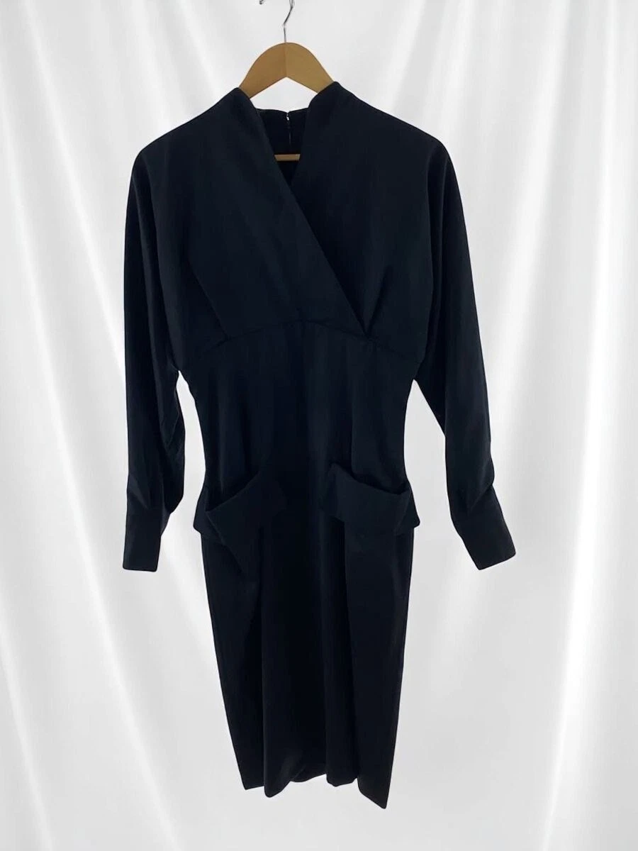 HERMÈS Abito HERMES lana manica lunga nero taglia 40 lunghezza 110 cm #EF BZA