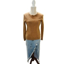 Tahari Pure Luxe Camel Color 100 2-Ply Cashmere Sweater Size Medium