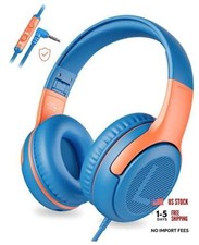 Kids Headphones Wired - Toddler Headphones with Microphone, Over BlueOrange