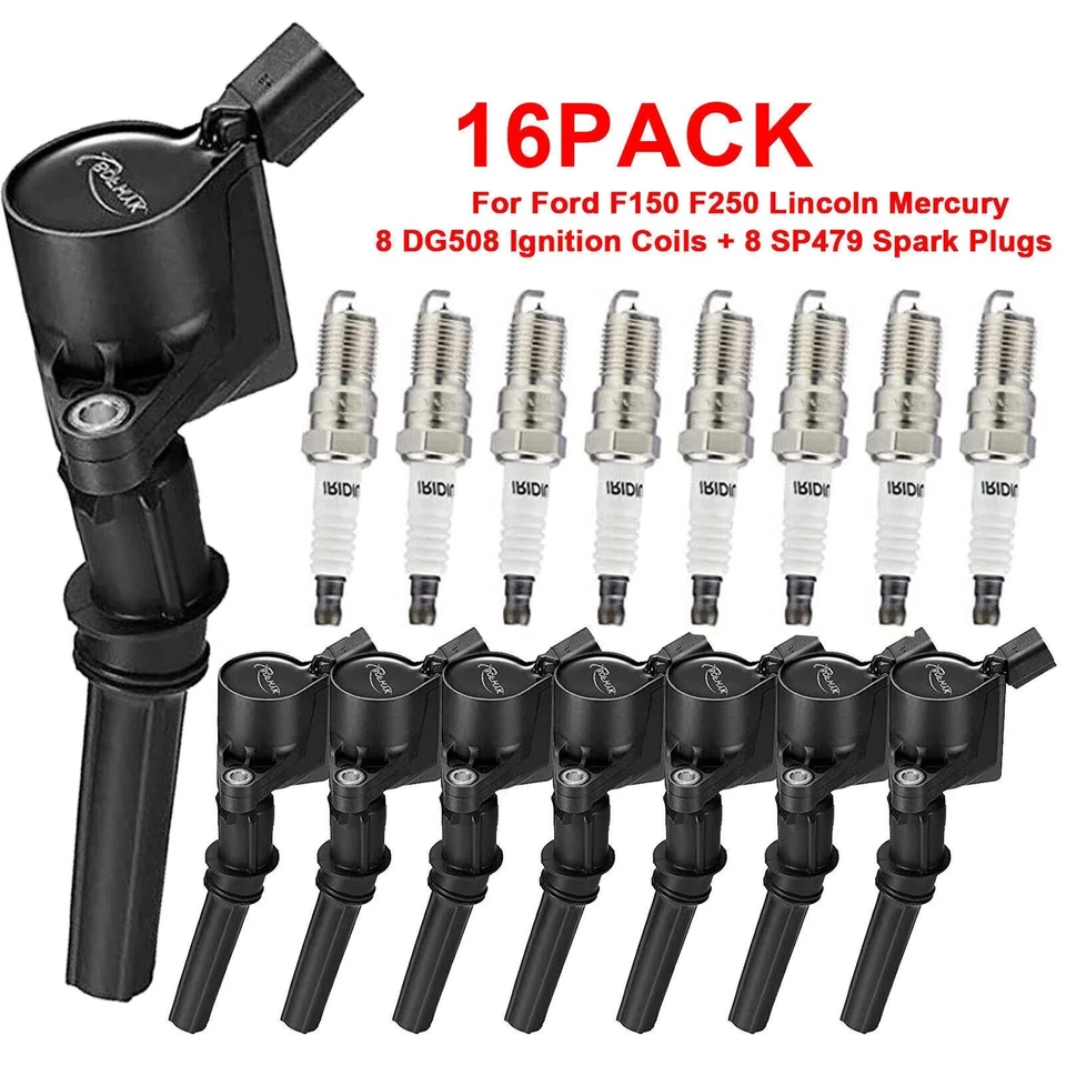 8pcs NEW Motorcraft Ignition Coil DG508 &Spark Plug SP479 For Ford F150 4.6 5.4L Foto 2 de 4