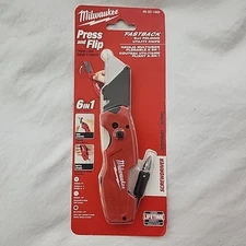 Milwaukee Fastback 6 in 1 Folding Utility Knife - Red (48-22-1505)
