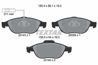Textar Bremsbelagsatz, Scheibenbremse 2314101 FüR Alfa Romeo Lancia