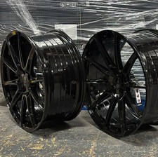 21" BENTLEY CONTINETAL GT3/4 RIVIERA RF6 FLOW FORMED GLOSS BLACK 9J 10.5J ALLOYS