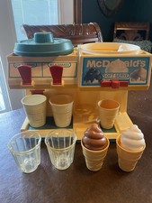 Vintage Fisher-Price ice cream coffee milkshake serving set great shape 80 s