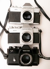 AS-IS Bulk Lot 3 Mamiya/Sekor 35mm SLR Film cameras 500TL, 500DTL, TLS 100 MXB