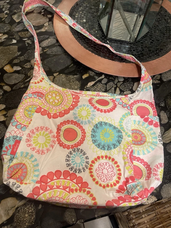 Thirty-One CITRUS MEDALLION Rosa Guinga Bandolera Hobo REVERSIBLE Bolso Cartera LN Foto 3 de 4