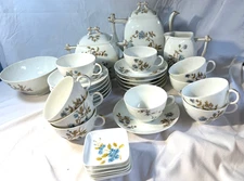 55 PC CHARLES FIELD HAVILAND LIMOGES BLUE FLOWER DESSERT TEA COFFEE - FREE SHIP